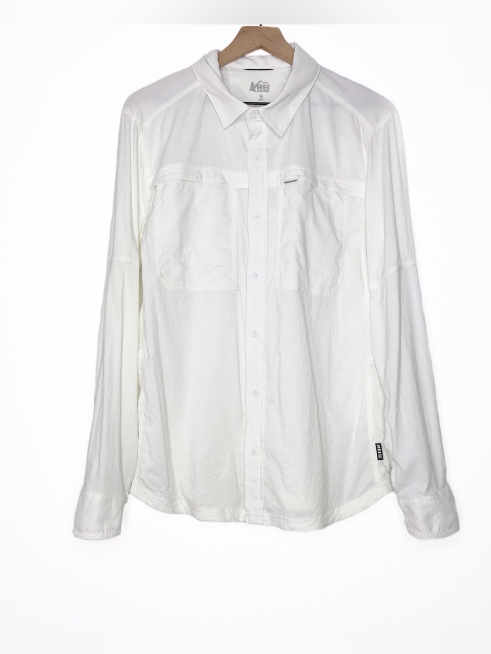 REI Sahara White Long Sleeve Hiking Shirt M